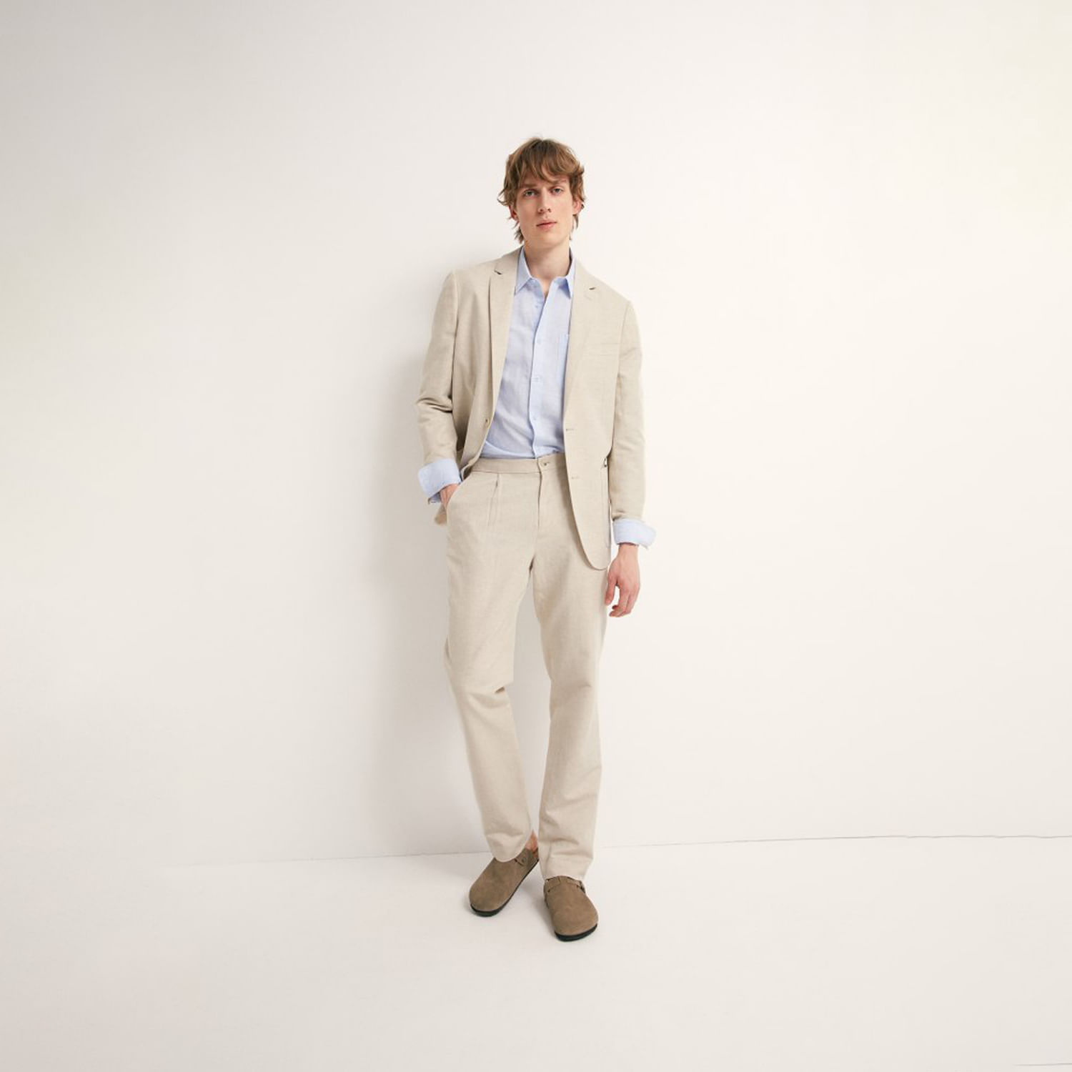 Blazer Hombre Sfera Lino Crudo 54