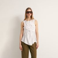 Blusa Mujer Sfera Nudo Blanco