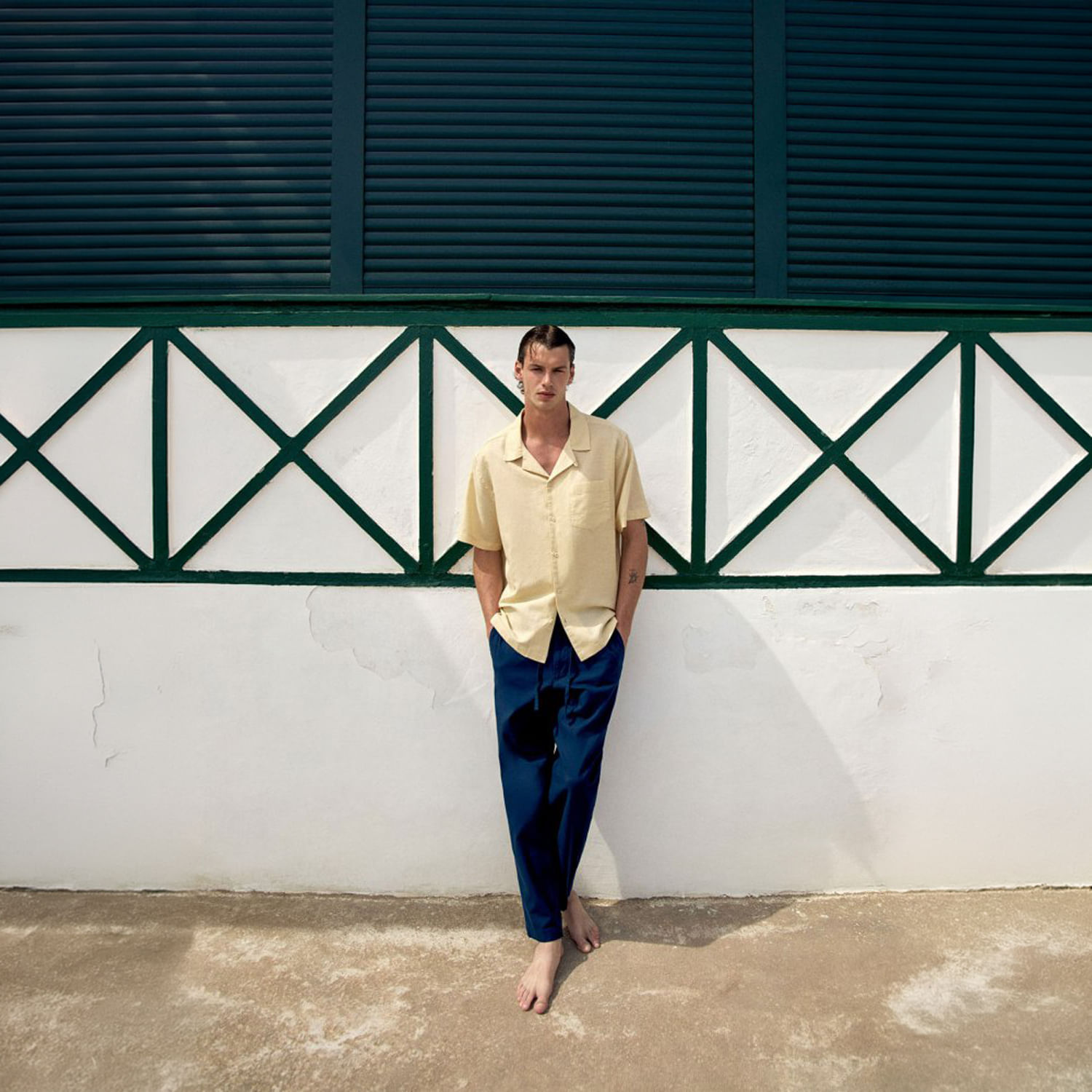 Pantalon Hombre Sfera Lino Básico Marino 44
