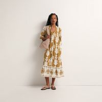Vestido Mujer Sfera Estampado Con Lino Kaki