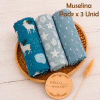 Manta Muselina para Bebé Algodón Pack x 3 Unidades SMT49