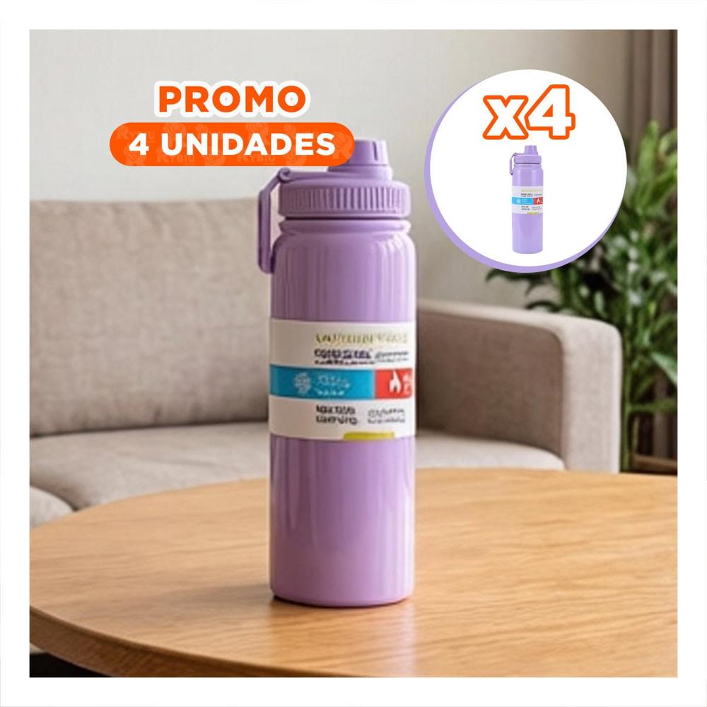 Pack4 Envase 800ml Lila con Apertura Segura para Viajes YRegalo Sticker