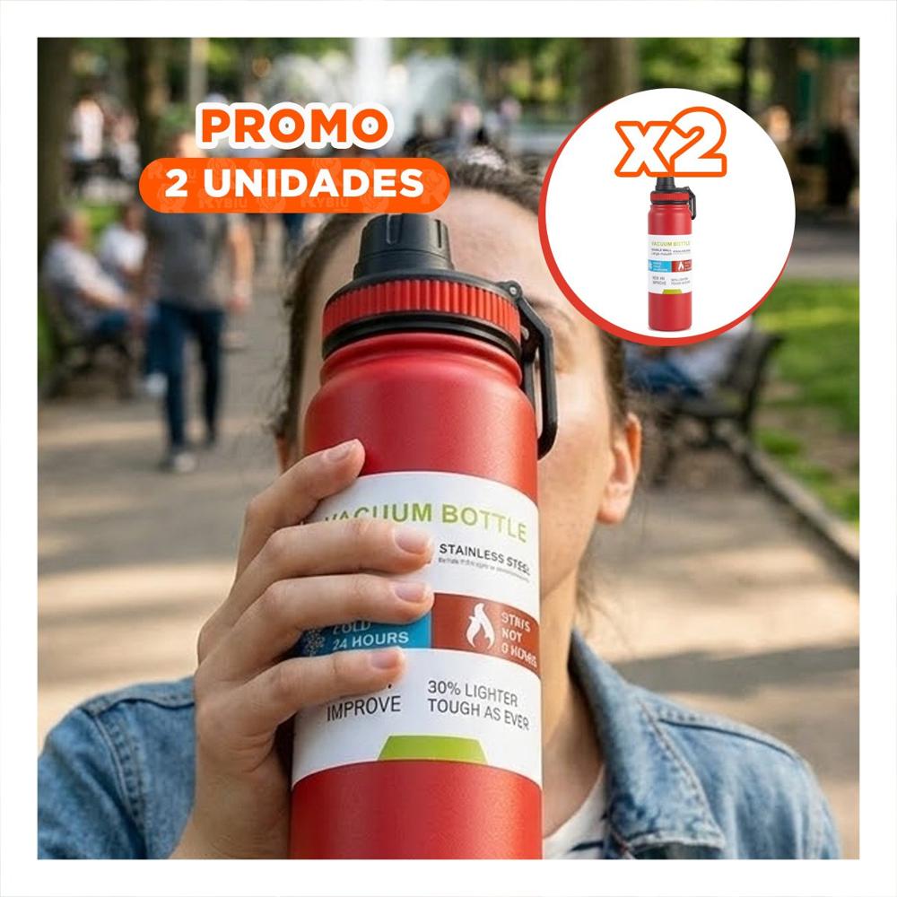 Pack2 Copo Portatil 800ml Rojo para Ninos con Tapa Hermetica YPapel Regalo