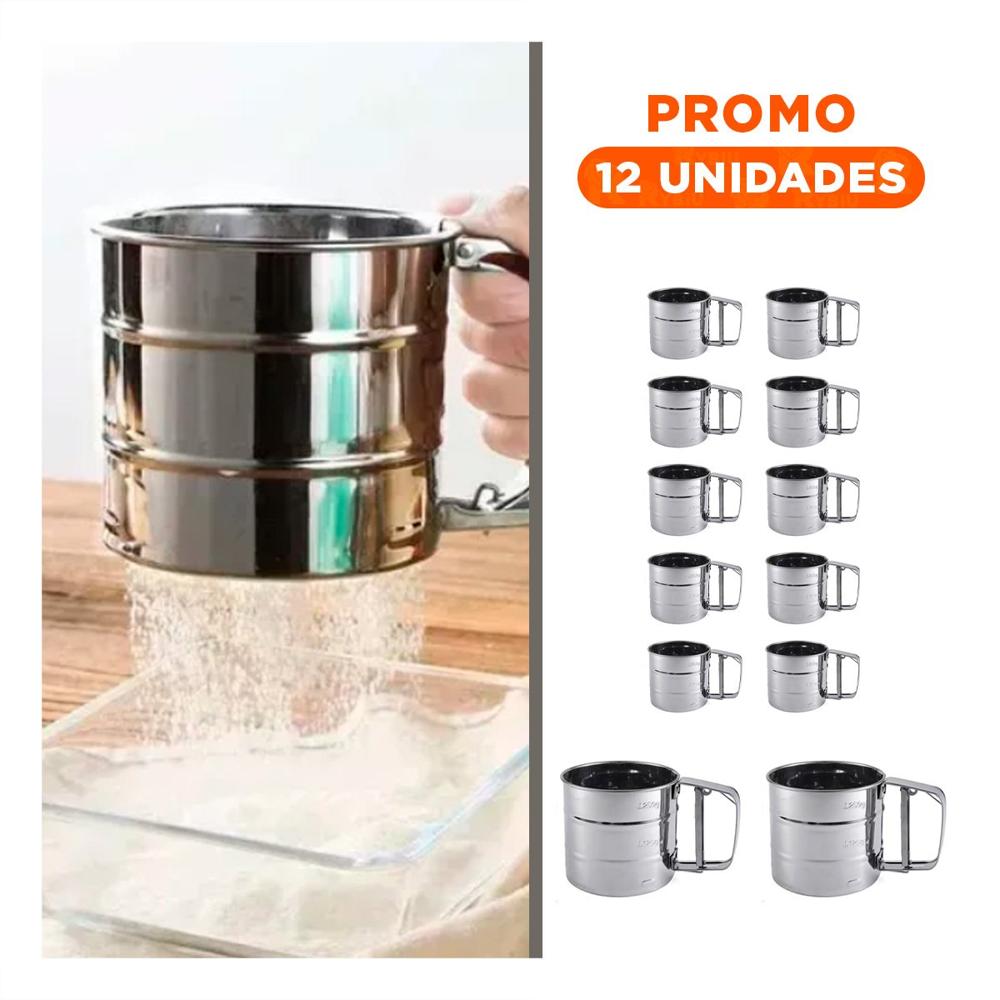 Pack12 Colador Pequeno de Cocina 10x9 cm Plateado