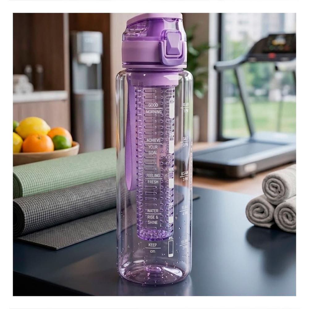 Botella con Filtro 1000ml Lila Transparente para Mantener Agua Fresca en Hogar YPapel Regalo