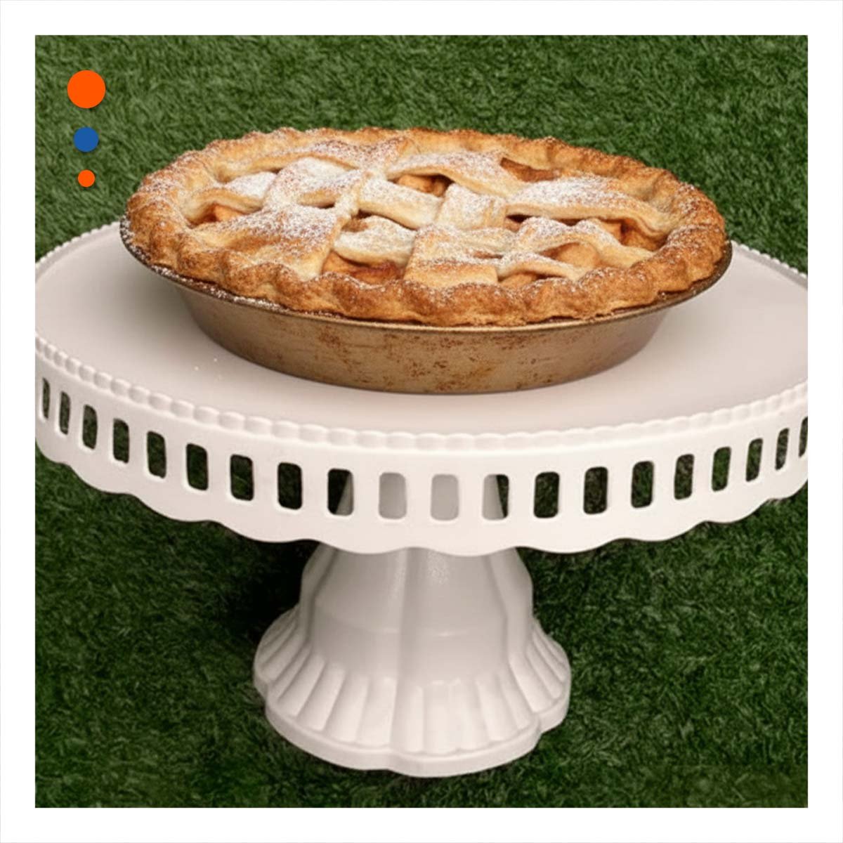 Plato Redondo Porta Torta Blanco 32 cm para Celebracion