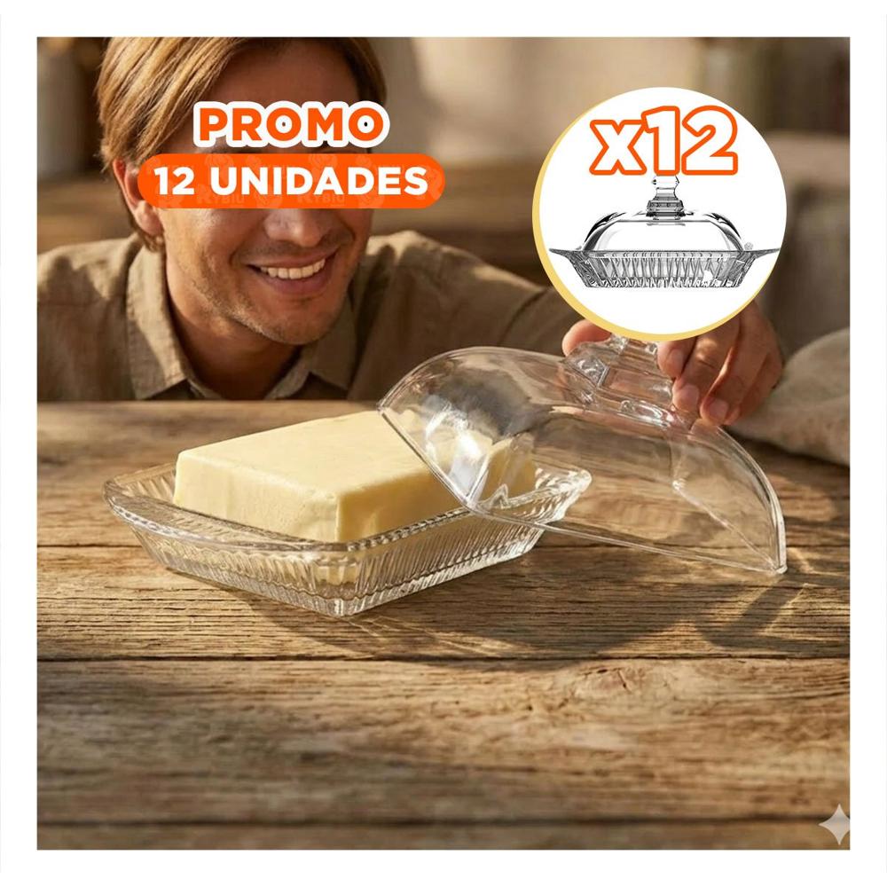 Pack12 Dispensador Practico para Mantequilla Transparente Cocina Funcional