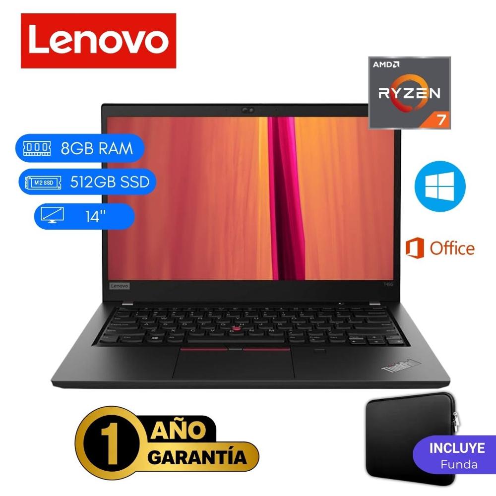 Reacondicionado Laptop  Lenovo ThinkPad T495 Ryzen 7 Pro  8GB RAM 512GB SSD