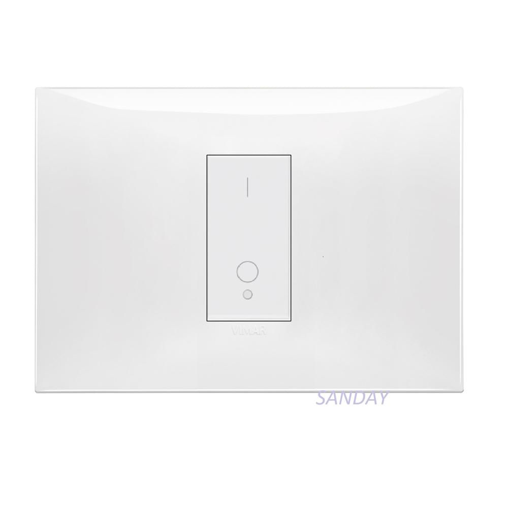 INTERRUPTOR SIMPLE BIPOLAR NEVE UP PLACA BLANCA Y DADO BLANCO VIMAR
