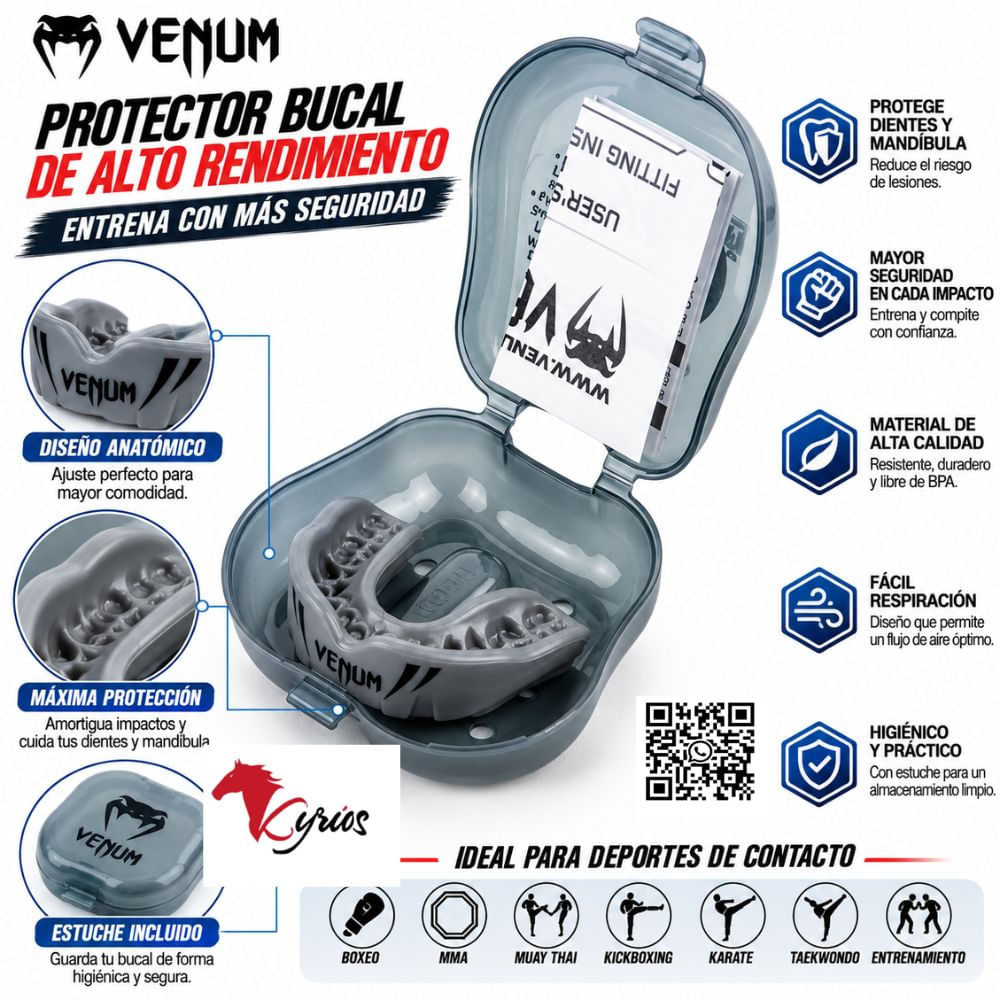 GUANTES DE BOX VENUM PLOMO CON NEGRO 12 OZ MAS BUCAL VENUM
