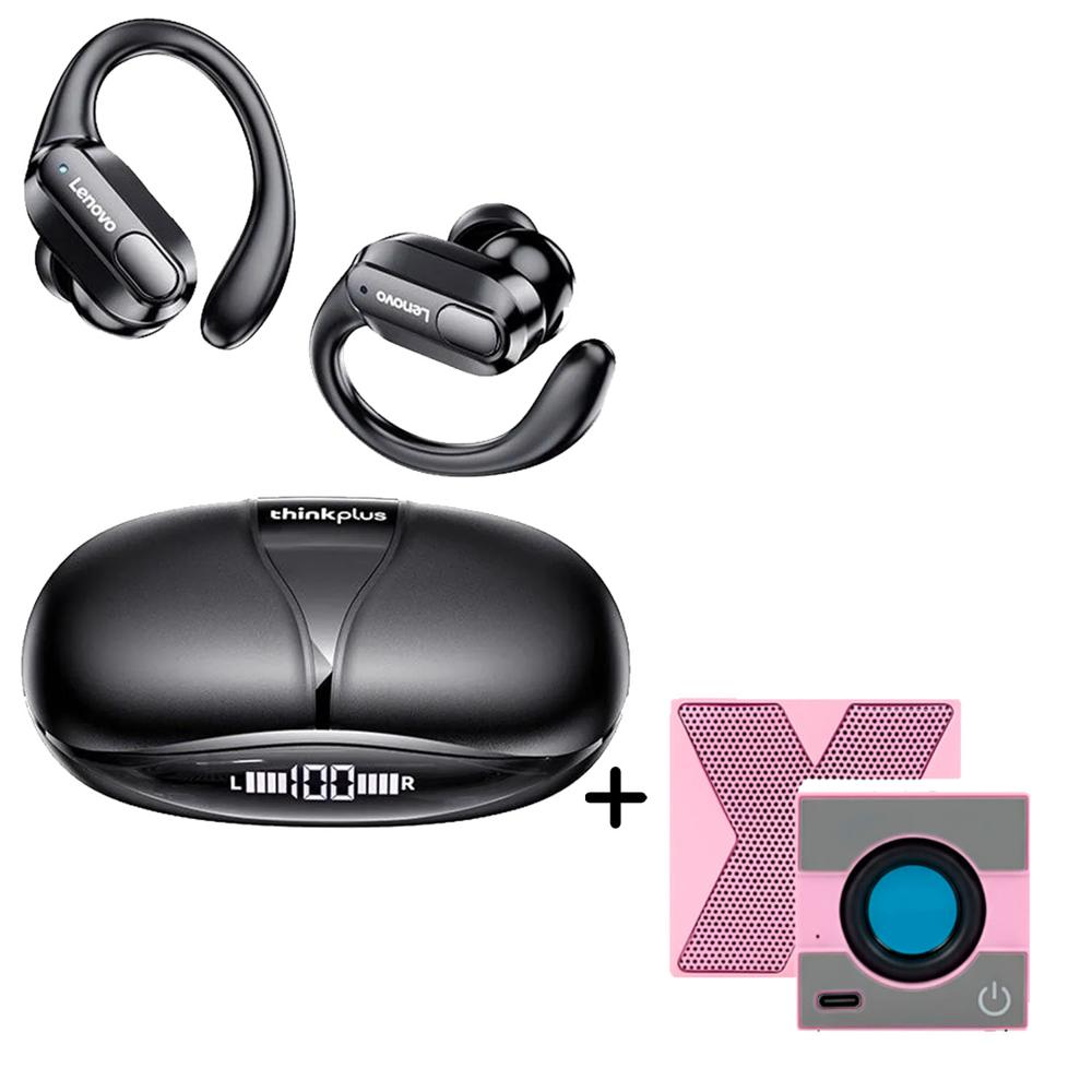 Combo Audífonos Lenovo XT80 Negro Bluetooth 5.3 Parlante X1 Negro
