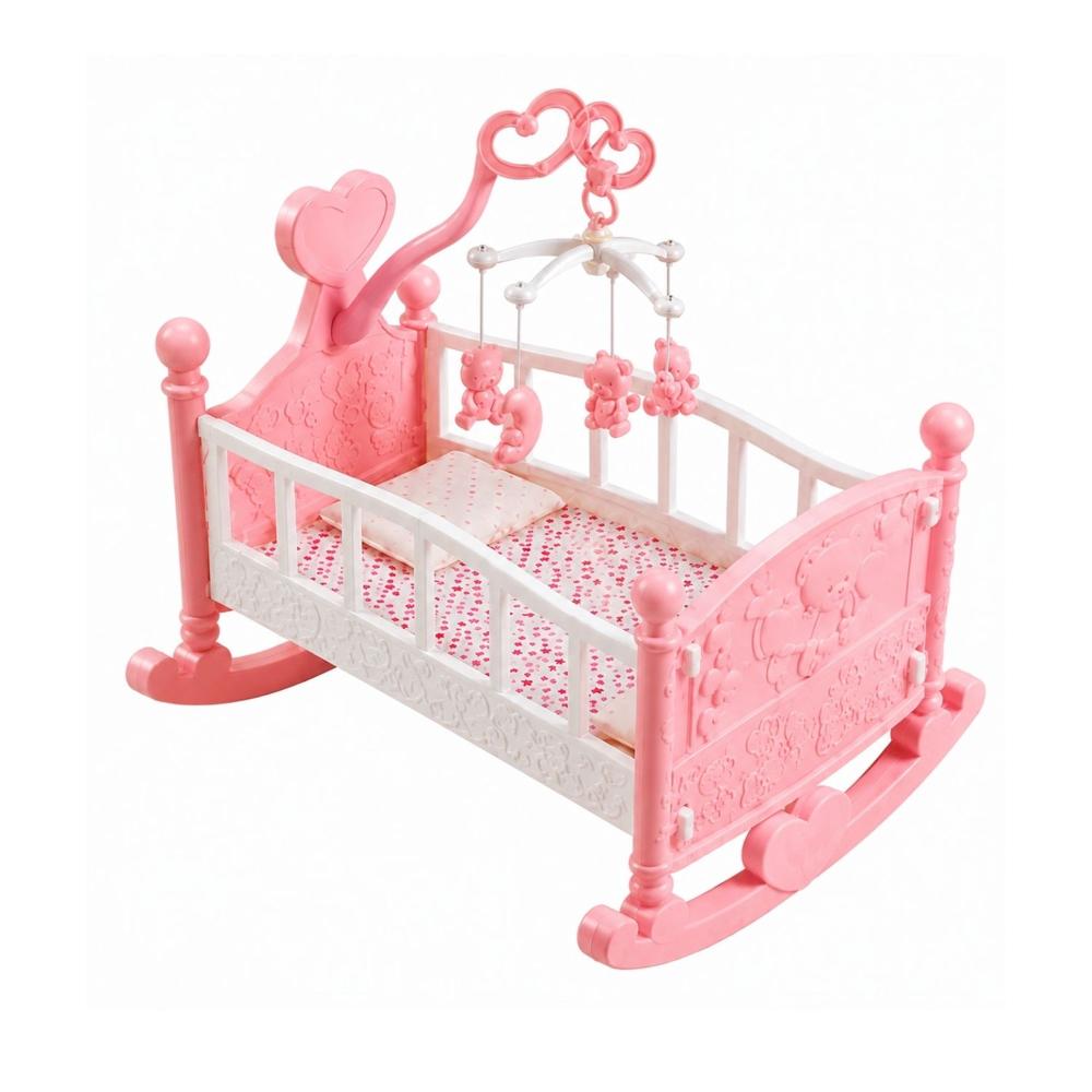 Juguete De Niña Cuna Con Móvil Rosa