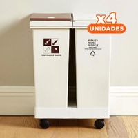 Pack4 Solucion Doble de Basura 40L para Cocina Ordenada y Hogar Y Papel Regalo