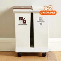Pack2 Papelera Doble 40L para Gestion de Residuos en el Hogar Y Papel Regalo