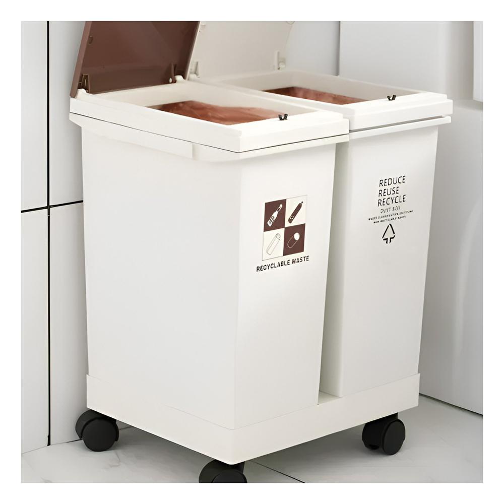 Elemento de Basura Doble 40L para Cocina y Uso Diario Y Papel Regalo