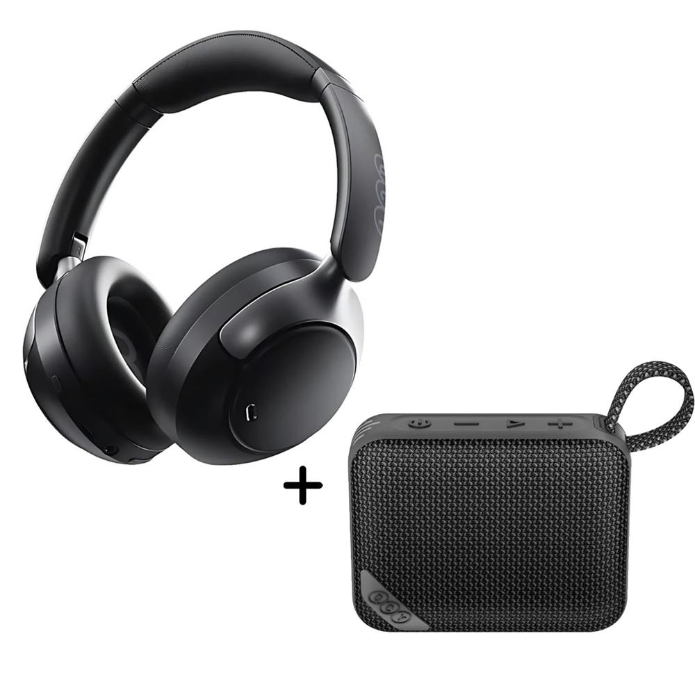 Combo QCY Audífonos H3 Pro Negro ANC - Parlante SP2 Negro