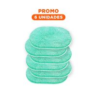 Pack6 Revestimiento Decorativo Ovalado de Microfibra 40x60cm Turqueza Hogar