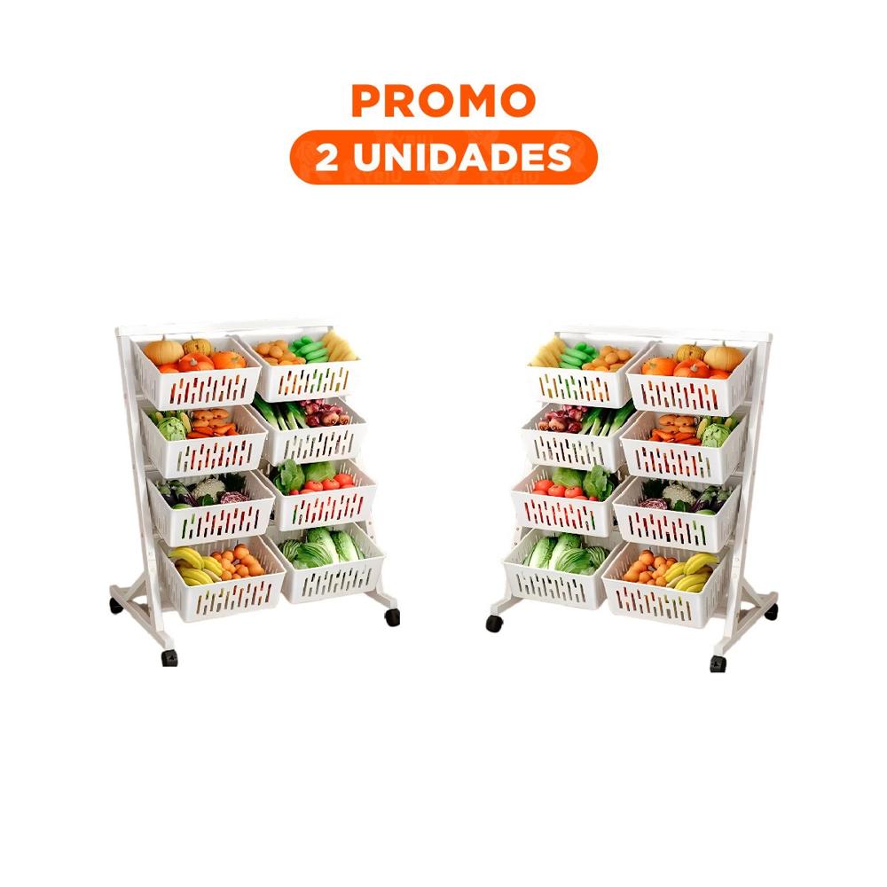 Pack2 Panel Organizador Blanco de Cuatro Niveles con Ocho Bandejas para Casa