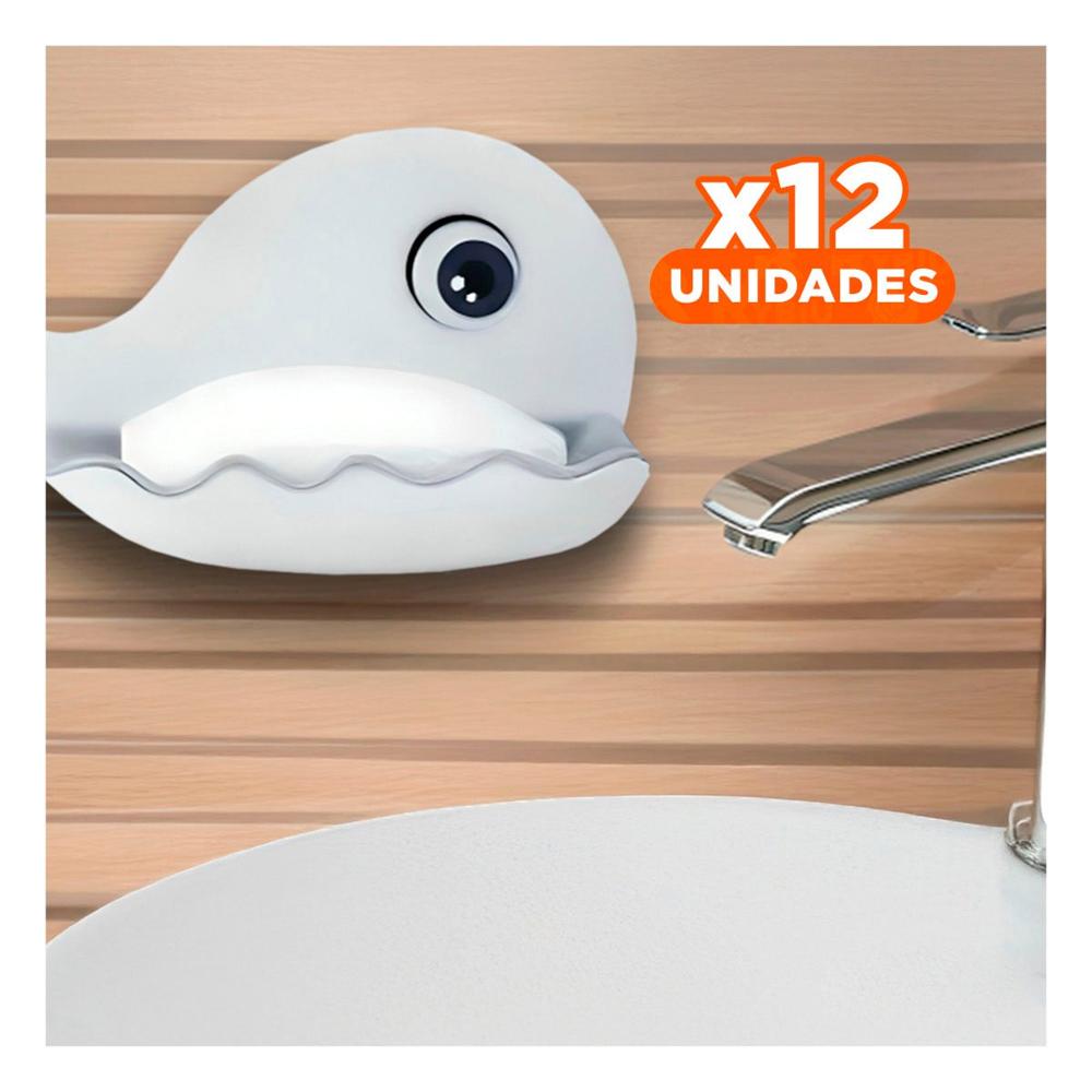 Pack12 Bandeja Ballena Linea Fina para Casa Blanco y Plomo Actual