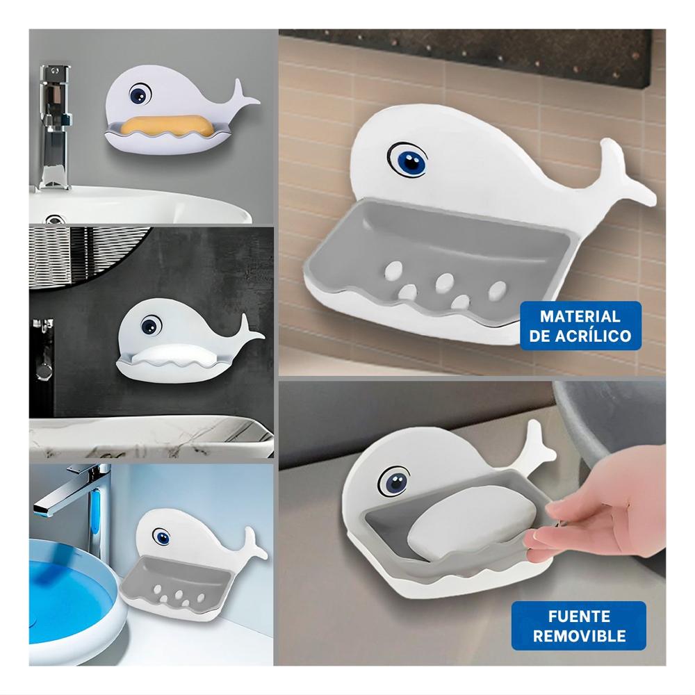 Accesorio Ballena para Hogar Detalle Decorativo Blanco y Plomo Moderno