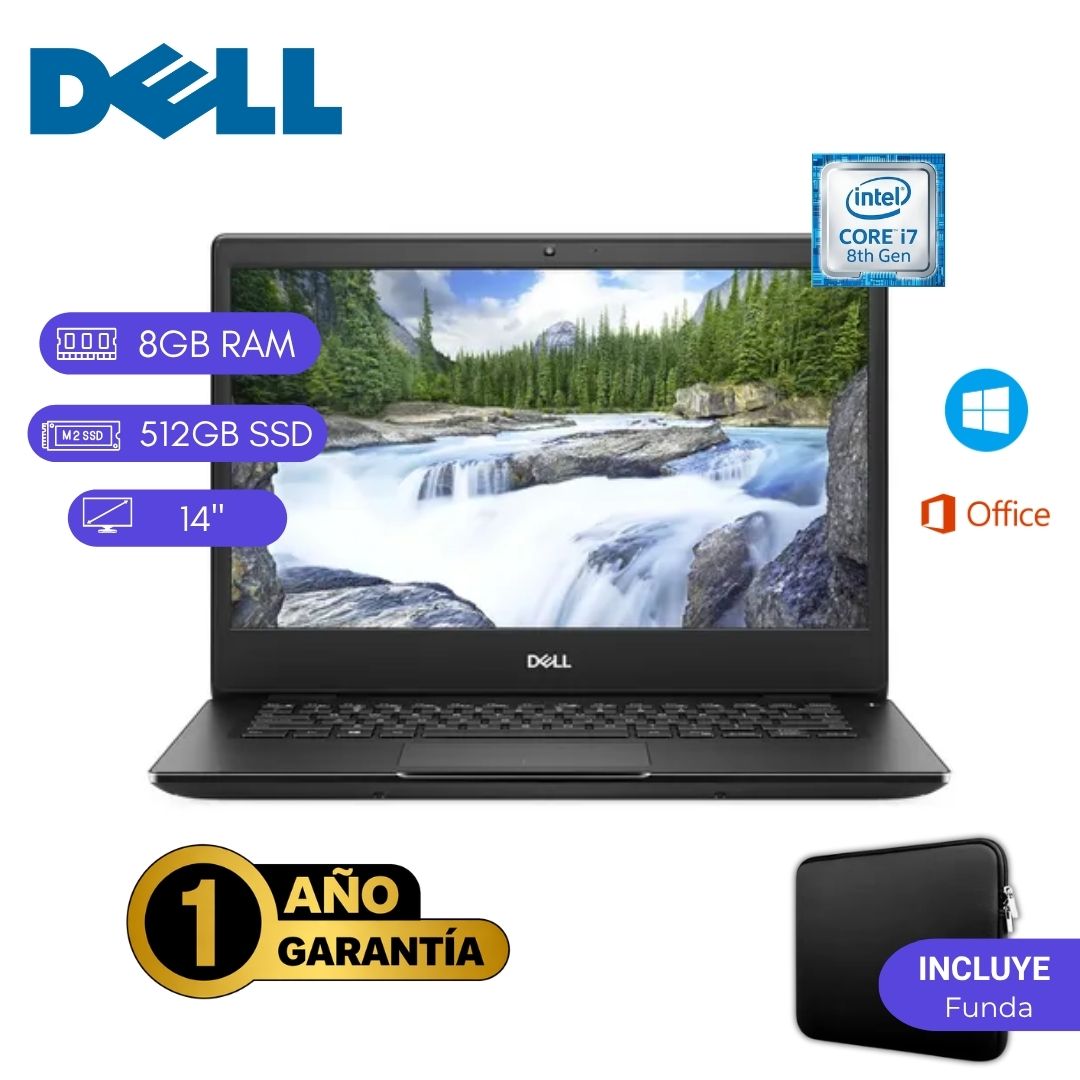 Laptop semi nueva Dell Latitude 3400 Core i7 8va 8GB RAM 512GB SSD 14'