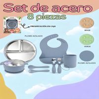 Set de Alimentación para Bebé de Acero 8 Piezas  Hombre
