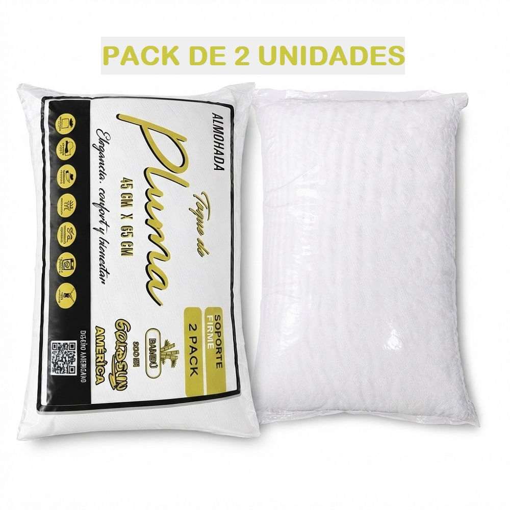 Pack de 2 Almohadas Diseno Amricano Soporte Firme 45cm X 65cm