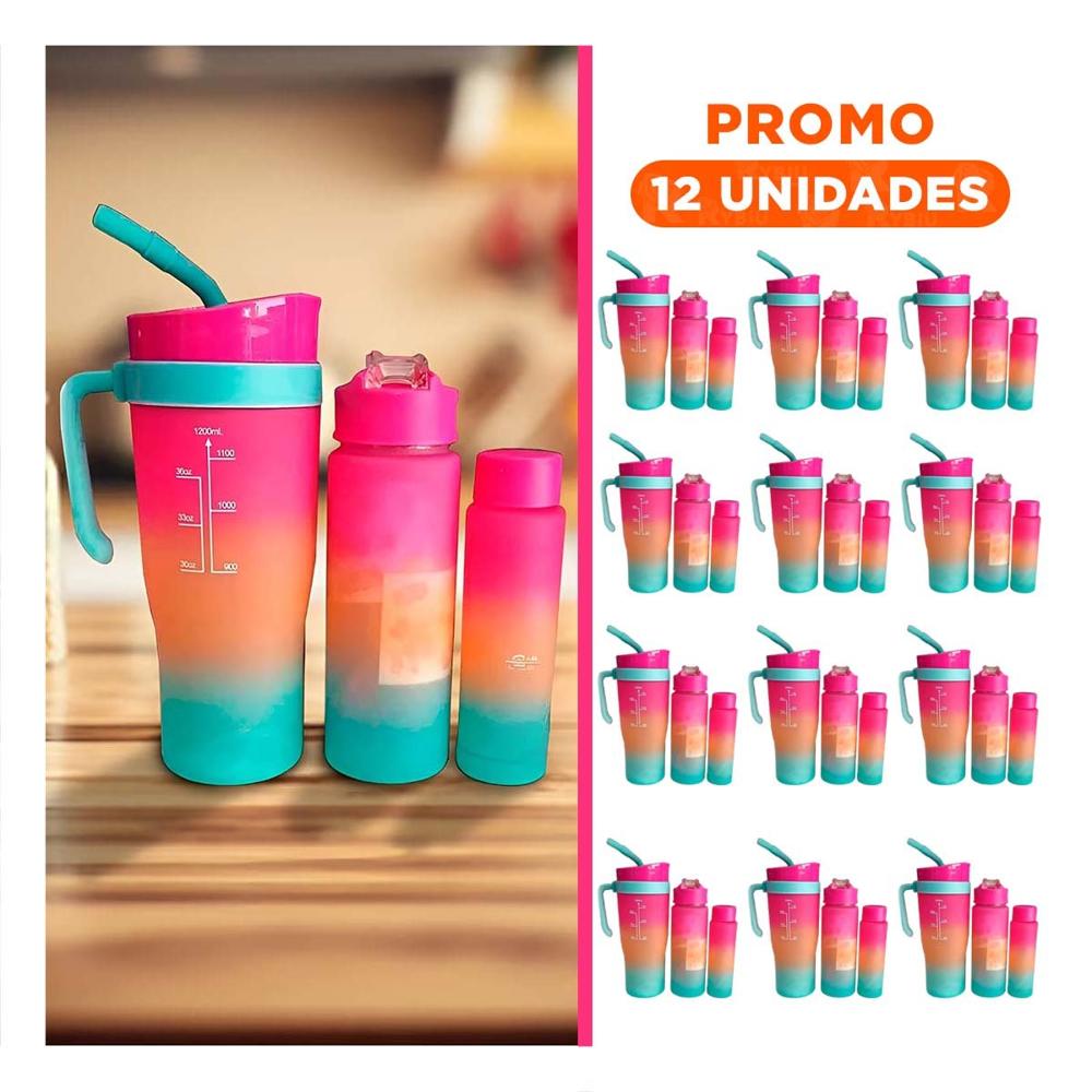 Pack12 Equipo Trio Tricolor 1200ml 800ml 300ml Seguro y Practico para Cocina