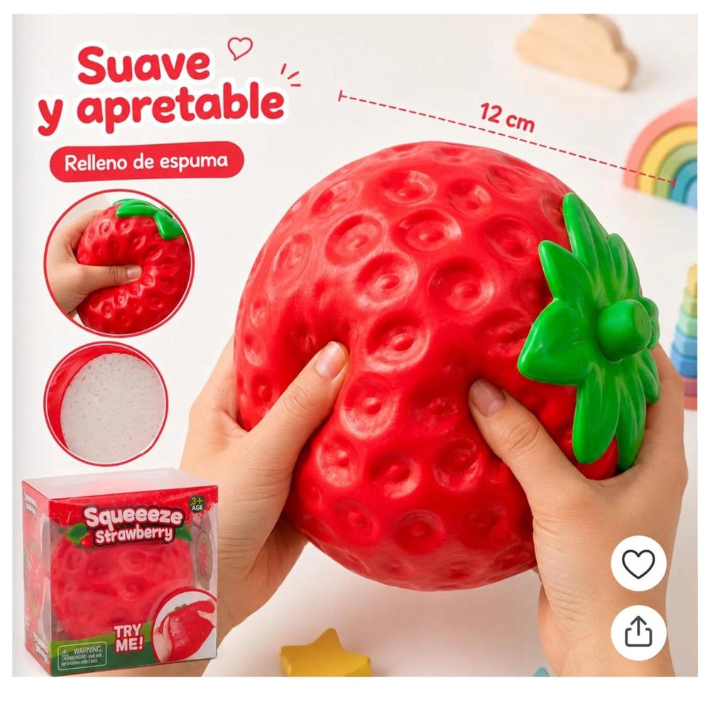 SQUISHY DE FRESA JUMBO GRANDE 12 CENTÍMETROS