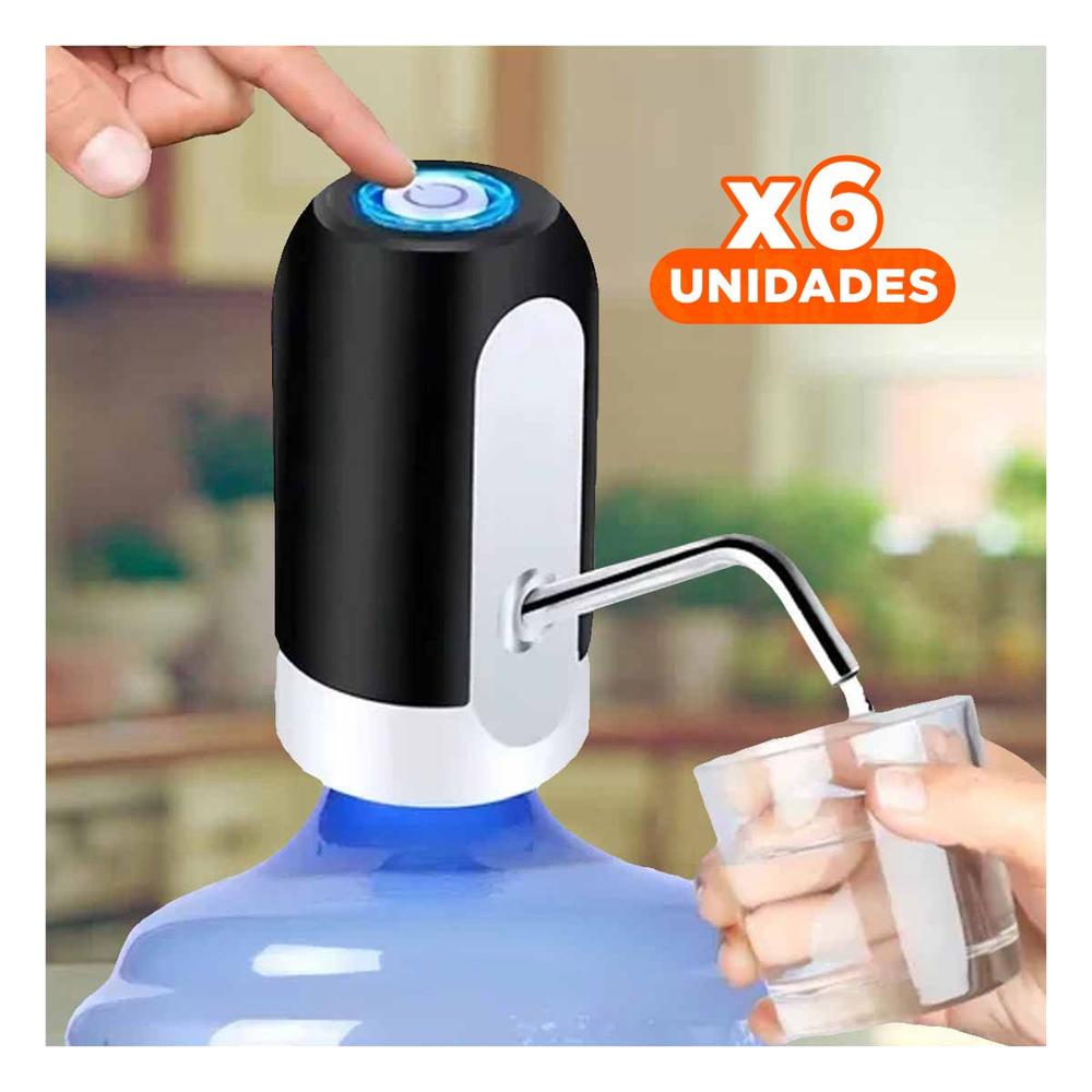 Pack6 Sistema Recargable Electrico de Color Negro para Uso Diario con Agua