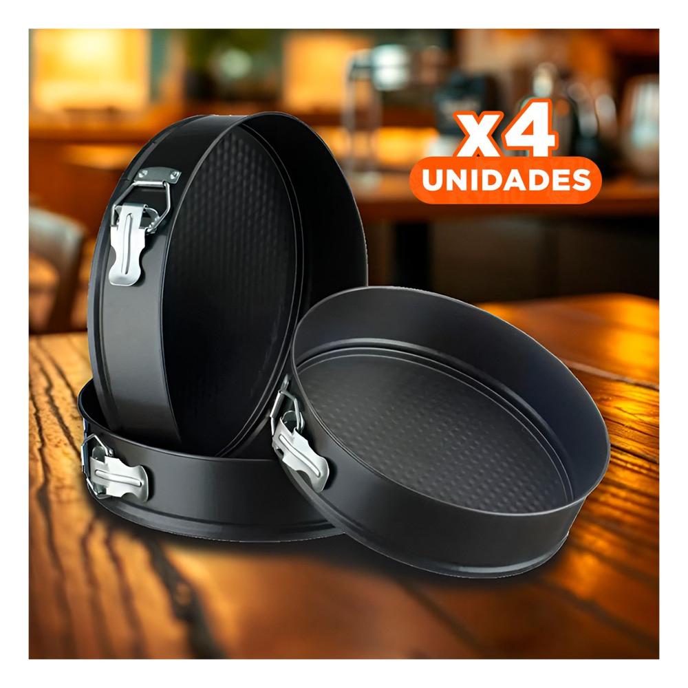 Pack4 Set de Cocina con Moldes Desmontables Plateado 3 Circulos y Medida Y Papel Regalo