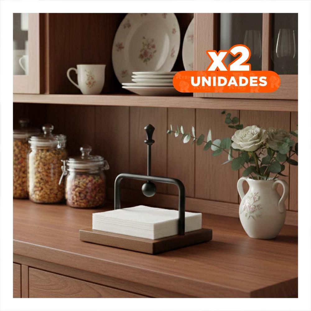 Pack2 Dispensador de Color Negro con Sistema Vertical y Base Madera