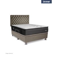 Dormitorio Praktibox Cromopedic 2 Plazas Capitone Beige Vivid
