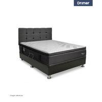 Dormitorio Praktibox Laqueado Cromopedic 1.5 Plazas Cuadros Gris Oscuro