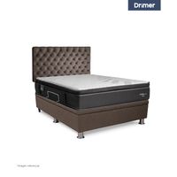 Dormitorio Praktibox Cromopedic Queen Capitone Marron
