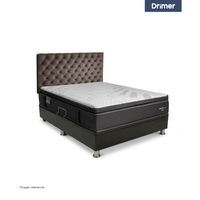 Dormitorio Praktibox Laqueado Cromopedic Queen Capitone Marron