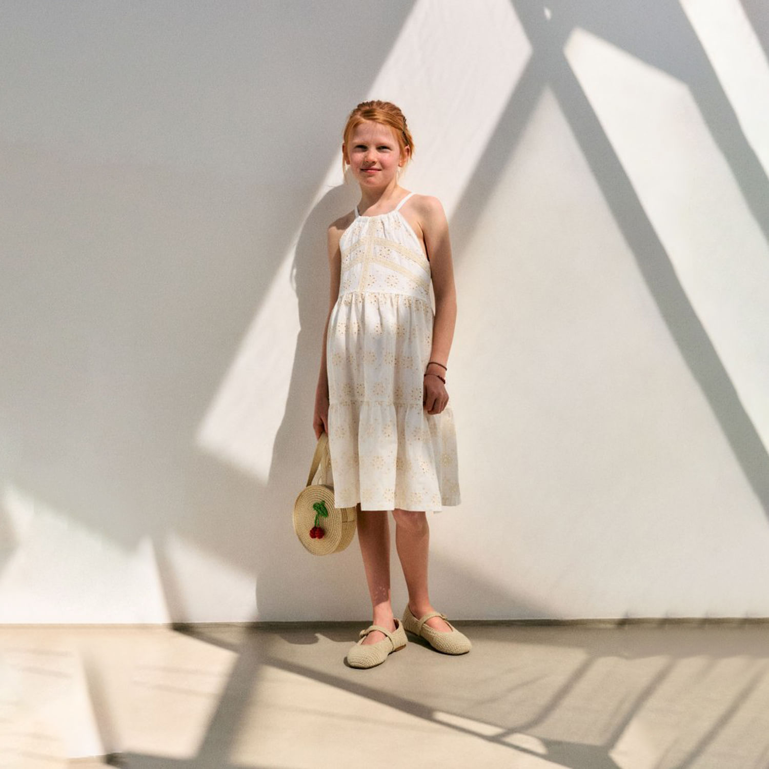 Vestido Niña Sfera Embroidery Pechera Mx Crudo 9-10