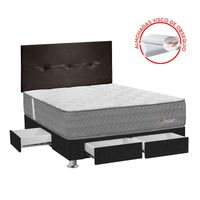 Dormitorio Forli Pocket Con 4 Cajones 2 Plazas + Cabecera Alicia + 2 Almohadas + 1 Protector