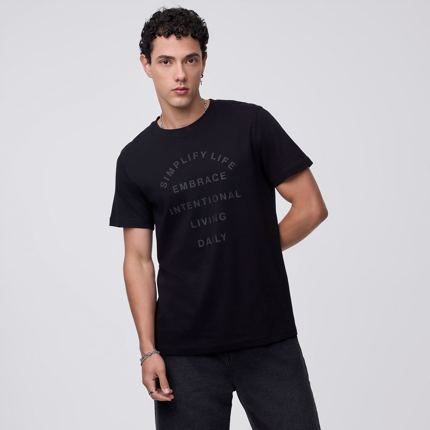 Polo Manga Corta Hombre High Text Hypnotic Negro Talla M