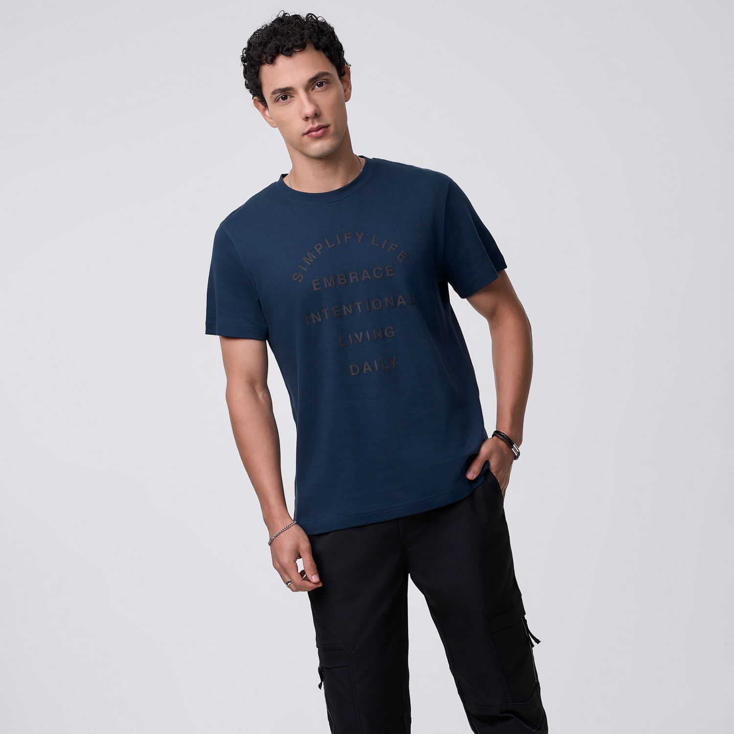 Polo Manga Corta Hombre High Text Hypnotic Acero Talla S