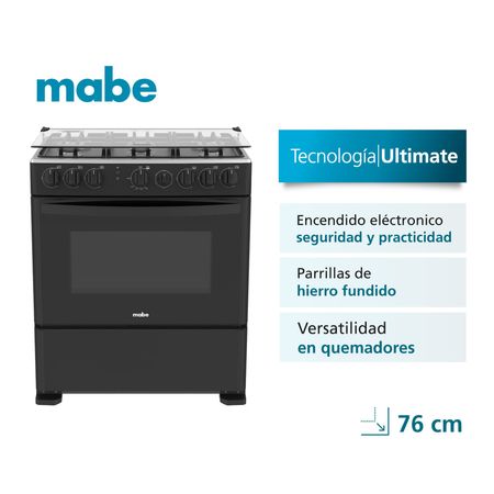 Cocina de piso 76cm Negro CMP3020FN1