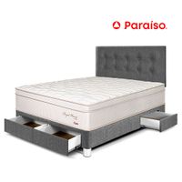 Juego de Dormitorio Paraíso Royal Prince con cajones 2 Plazas + 2 almohadas viscoelásticas