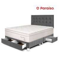 Juego de Dormitorio Paraíso Royal Prince con cajones Queen + 2 almohadas viscoelásticas