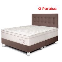 Juego de Dormitorio Paraíso Royal Prince Queen Chocolate + 2 almohadas viscoelásticas