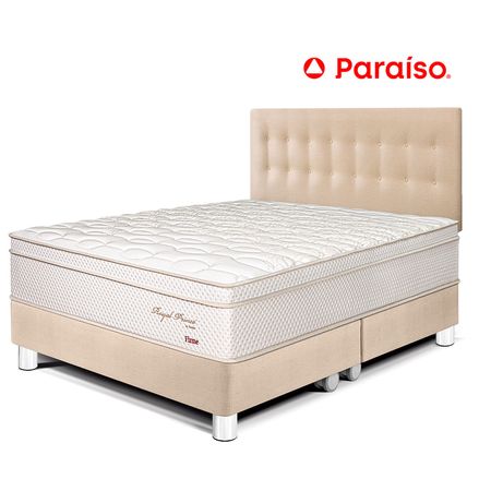Juego de Dormitorio Paraíso Royal Prince King Champagne + 2 almohadas viscoelásticas