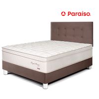 Juego de Dormitorio Paraíso Royal Prince 1.5 Plazas Chocolate + 1 almohada viscoelástica
