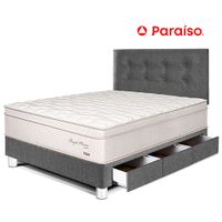 Juego de Dormitorio Paraíso Royal Prince con cajones 1.5 Plazas + 1 almohada viscoelástica