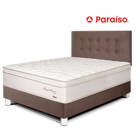 Juego de Dormitorio Paraíso Royal Prince 2 Plazas Chocolate + 2 almohadas viscoelásticas
