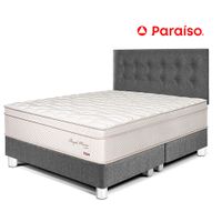 Juego de Dormitorio Paraíso Royal Prince Queen Acero + 2 almohadas viscoelásticas
