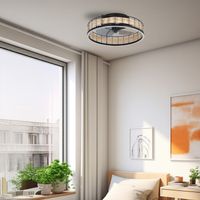 Ventilador Eglo Frana 35W Negro-Rattan